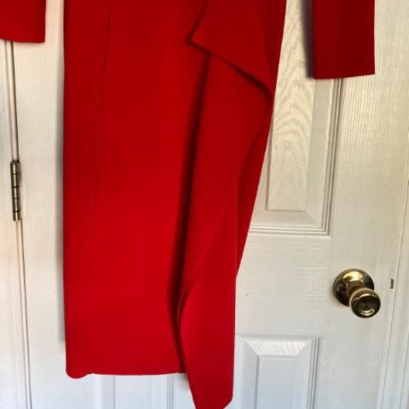 Red Bodycon HM Dress with front ruffle-like detail - Picture 2 of 5